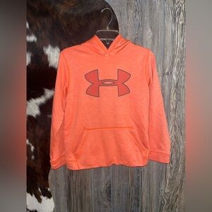 Under Armour size girls youth large bright orange like new condition pullover
